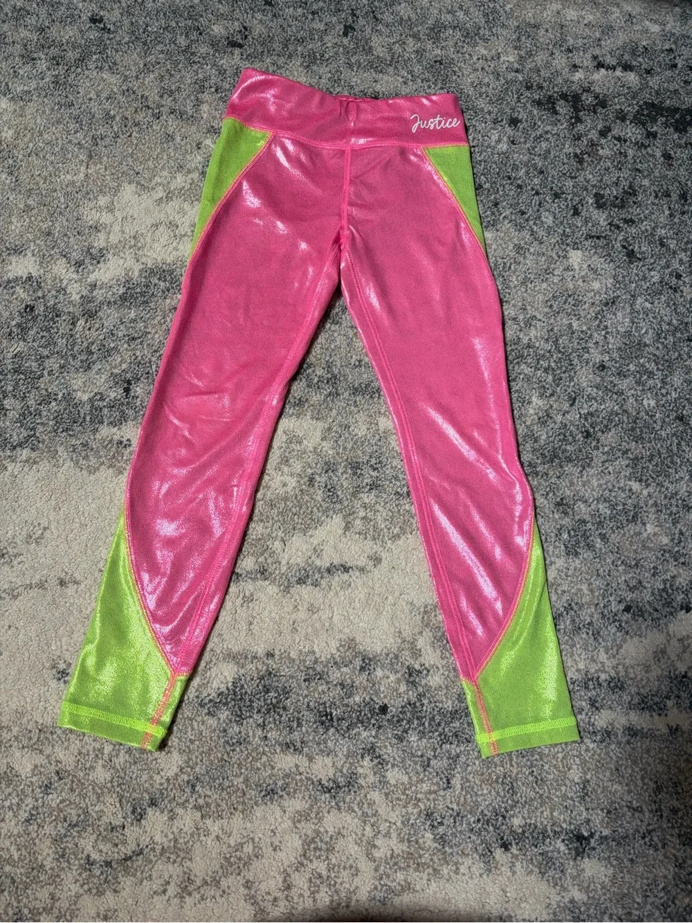 Justice Girls collection X Shine blocked leggings pink size S (7/8)